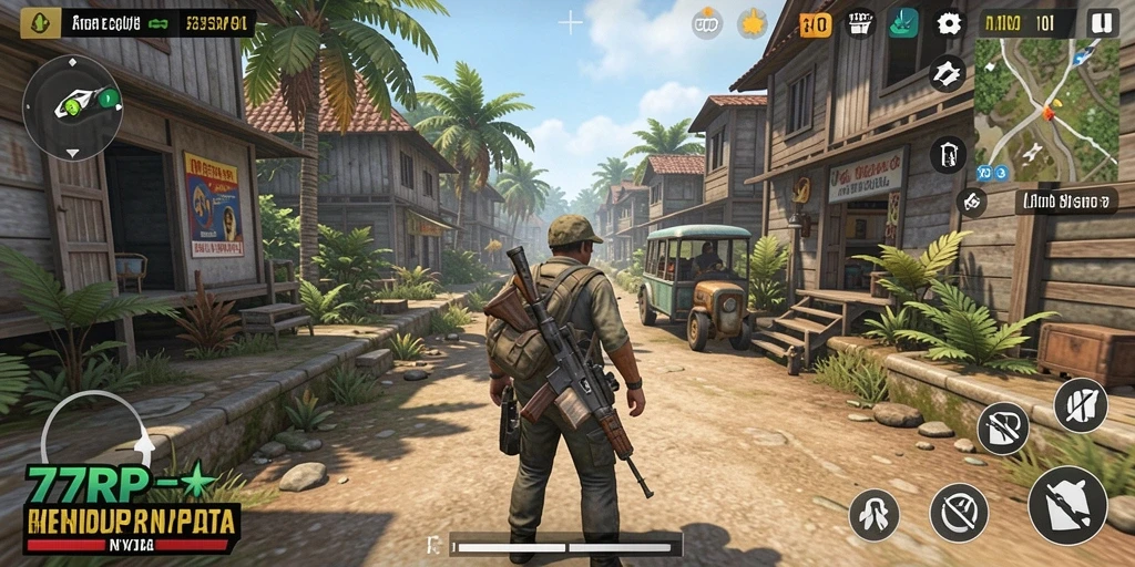 Tangkapan layar utama 77RP menunjukkan interaksi karakter dalam gameplay yang menarik.