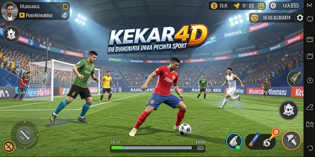 Screenshot gameplay menunjukkan aksi seru dalam pertandingan olahraga.