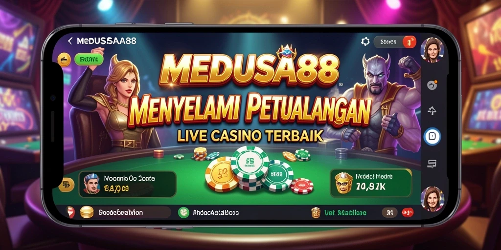 Screenshot gameplay Live Casino MEDUSA88 dengan dealer profesional.