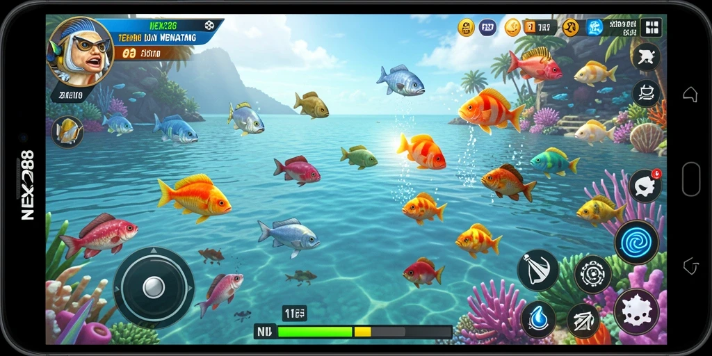 Tampilan gameplay NEX288 yang seru dalam Tembak Ikan.