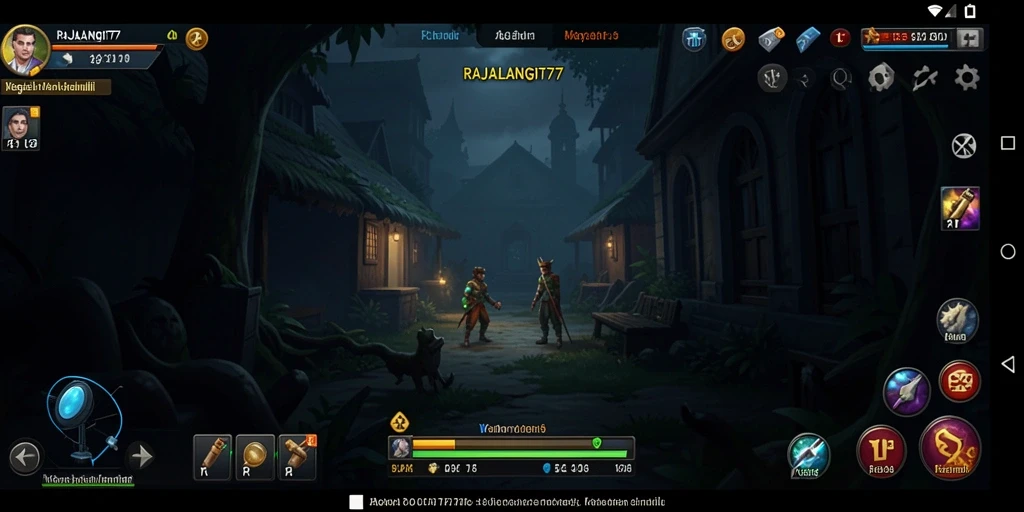Screenshot utama RAJALANGIT77 menampilkan karakter utama yang terjebak dalam kegelapan.