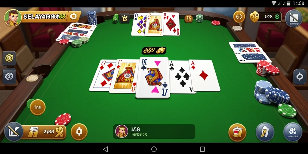 Tampilan gameplay seru di SELAYAR88 saat bermain Gaple.